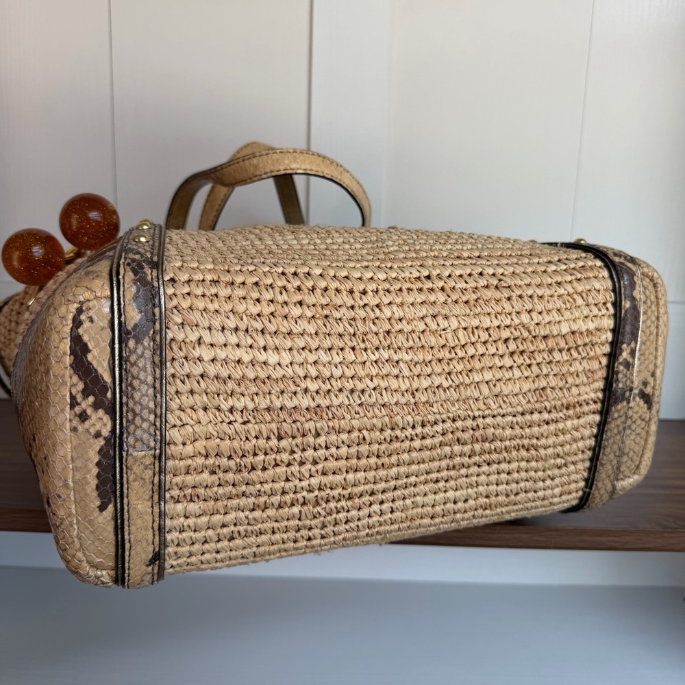 Coach Python Straw Natalie Tote Bag - image 8